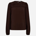 Co Couture ShinaCC Pintuck Blouse Dark Brown
