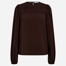 Co Couture ShinaCC Pintuck Blouse Dark Brown