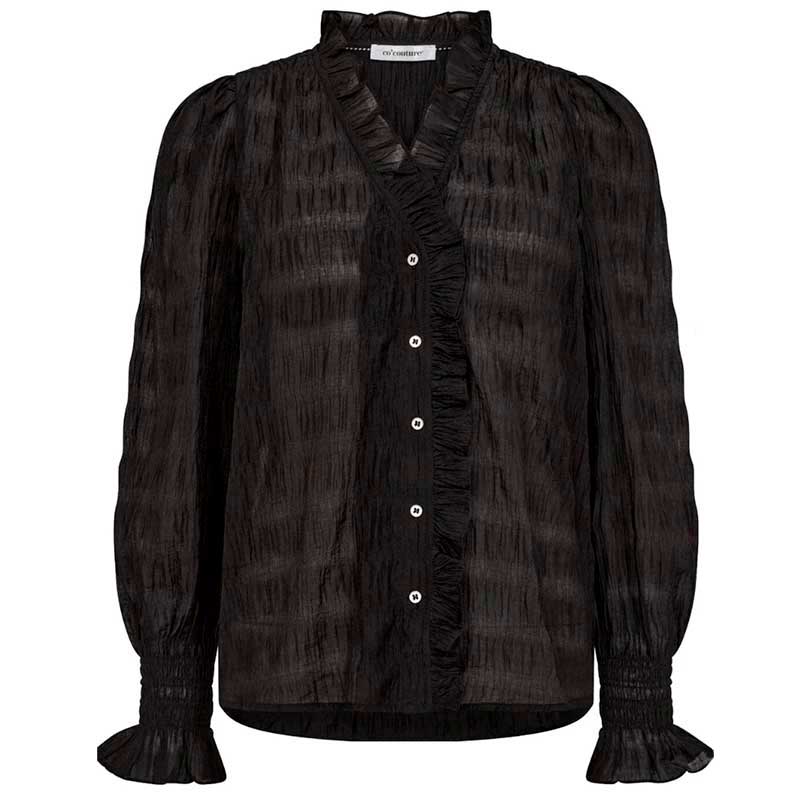 Co Couture StructureCC Line Frill Shirt Sort