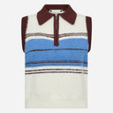 Co Couture ToryCC Stripe Zip Vest Off White