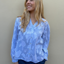 Continue Iris Emb Shirt Blue Stripe