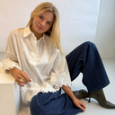 Continue Klara Embroidery Blouse White