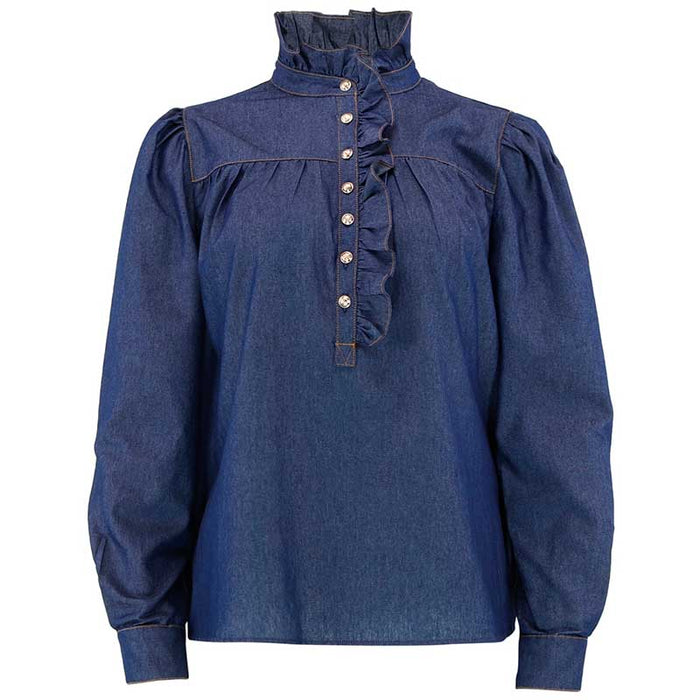 Continue 14291 Ariana Chambre Denim Shirt Blå