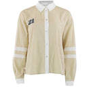 Continue 14720 Ally 21 Small Stripe Shirt Sand/White - J BY J Fashion