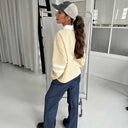 Continue 14720 Ally 21 Small Stripe Shirt Sand/White - J BY J Fashion