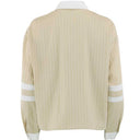 Continue 14720 Ally 21 Small Stripe Shirt Sand/White - J BY J Fashion
