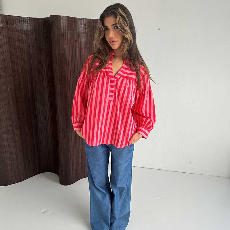Continue Ida Blouse Stribe Pink