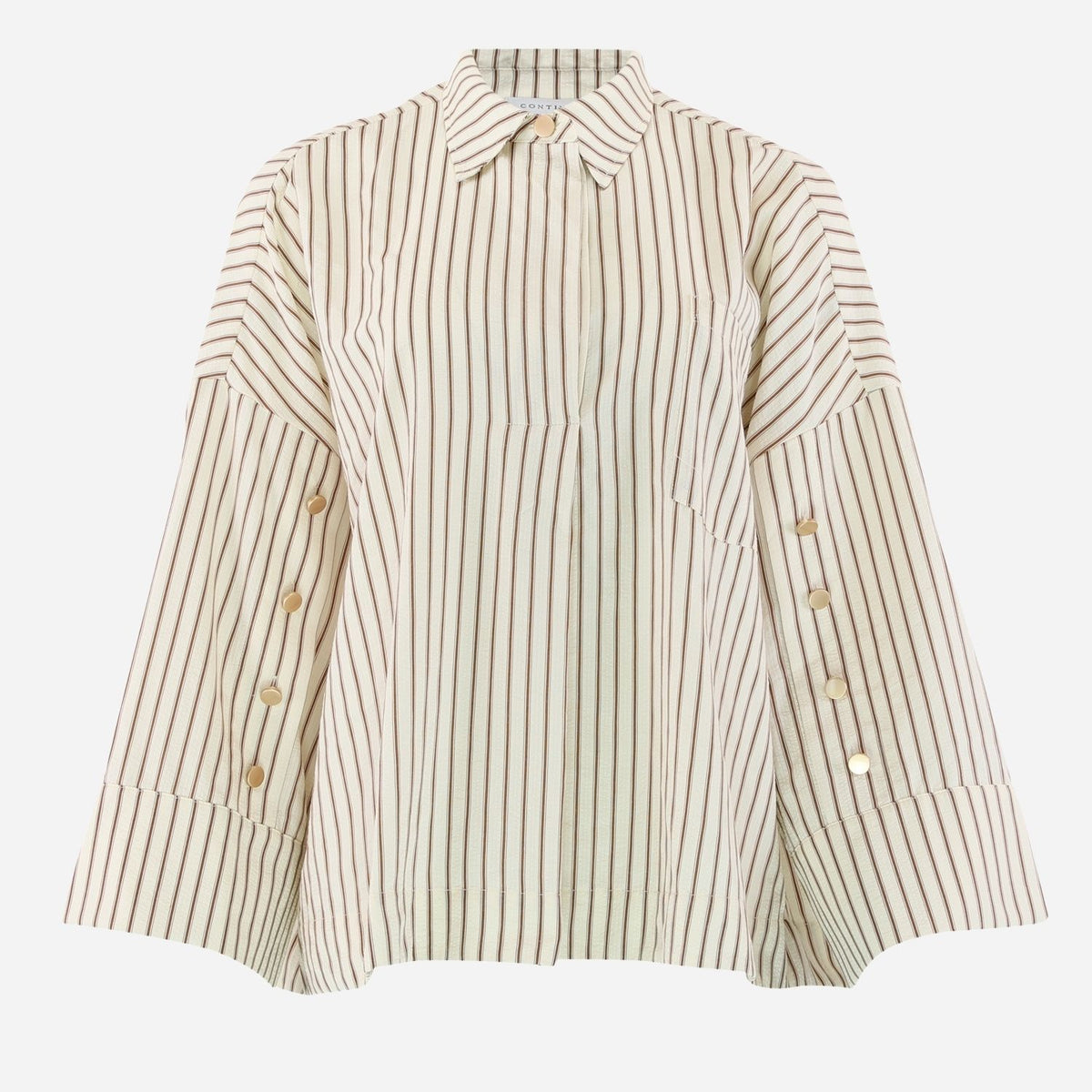 Continue Klara L/S Shirt Brown Stripe