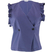 Continue Lydia Stripe Vest Blue Stripe