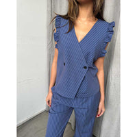 Continue Lydia Stripe Vest Blue Stripe
