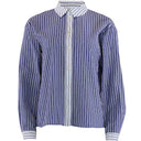 Continue Mary Shirt Blue Stripe W. Stripe Constrast - J BY J Fashion