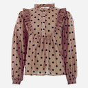 Continue Silke Dot Blouse Nougat W. Black Dot