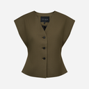 Copenhagen Muse CMTenna Waistcoat Ivy Green Melange