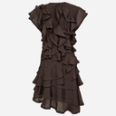 Copenhagen Muse Tilly Asymmetric kjole i brun-4