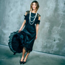 Copenhagen Muse CMMarta Long Dress With Frill Black