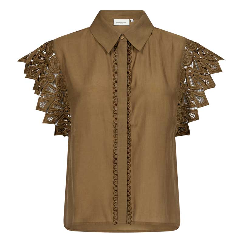 Copenhagen Muse CMMolly Shirt With Lace Military Olive
