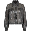 Copenhagen Muse CMTrucker Jacket Sequince Jacket Silver - J BY J Fashion