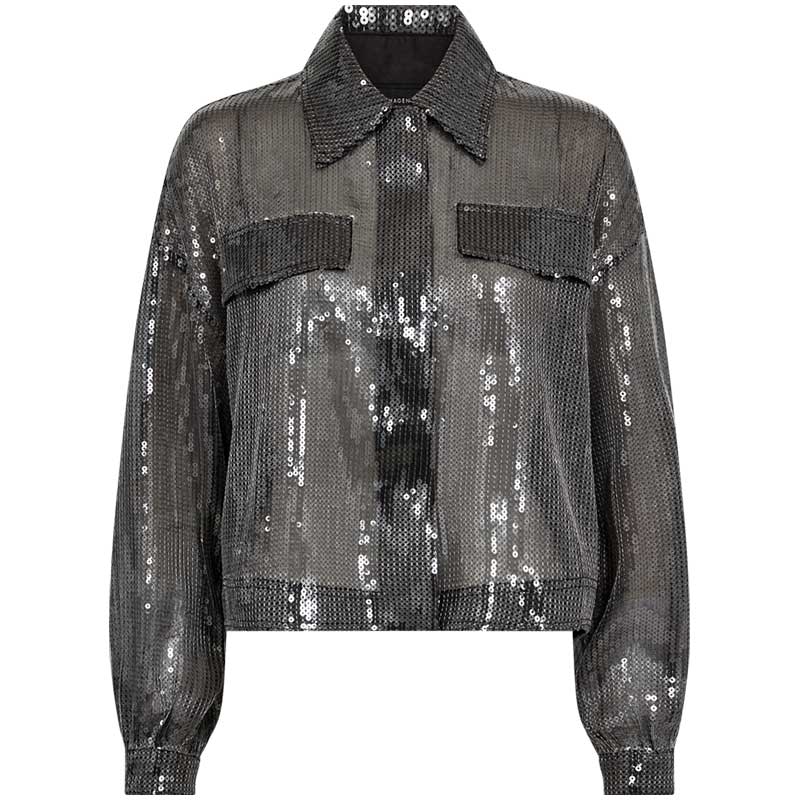 Copenhagen Muse CMTrucker Jacket Sequince Jacket Silver - J BY J Fashion