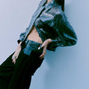 Copenhagen Muse CMTrucker Jacket Sequince Jacket Silver - J BY J Fashion