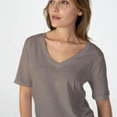 Coster Copenhagen CCH1119 Regular V-Neck T-Shirt 383 Dark Mud