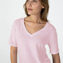 Coster Copenhagen CCH1119 Regular V-Neck T-Shirt 600 Daisy Pink