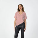 Coster Copenhagen CCH1119 Regular V-Neck T-Shirt 690 Old Rose