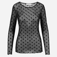 Coster Copenhagen Eve Mesh O-Neck Black Hearts
