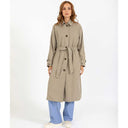 Coster Copenhagen Alicia Long Trenchcoat Sand Olive - J BY J Fashion