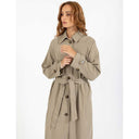 Coster Copenhagen Alicia Long Trenchcoat Sand Olive - J BY J Fashion