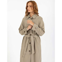 Coster Copenhagen Alicia Long Trenchcoat Sand Olive - J BY J Fashion