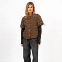 Coster Copenhagen Asta Quilted Short Sleeved Jacket Chocolate Brown