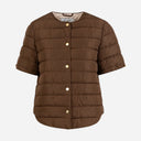 Coster Copenhagen Asta Quilted Short Sleeved Jacket Chocolate Brown