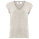 Coster Copenhagen CCH1101 V-Neck T-Shirt 129 Lysegrå - J BY J Fashion