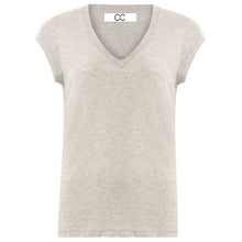 Coster Copenhagen CCH1101 V-Neck T-Shirt 129 Lysegrå - J BY J Fashion