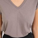 Coster Copenhagen CCH1101 V-Neck T-Shirt 383 Dark Mud