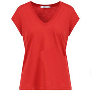 Coster Copenhagen CCH1101 V-Neck T-Shirt 613 Red - J BY J Fashion