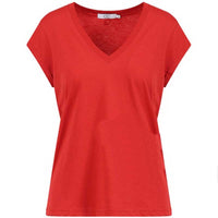 Coster Copenhagen CCH1101 V-Neck T-Shirt 613 Red - J BY J Fashion