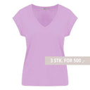 Coster Copenhagen CCH1101 V-Neck T-Shirt 824 Lilla - J BY J Fashion