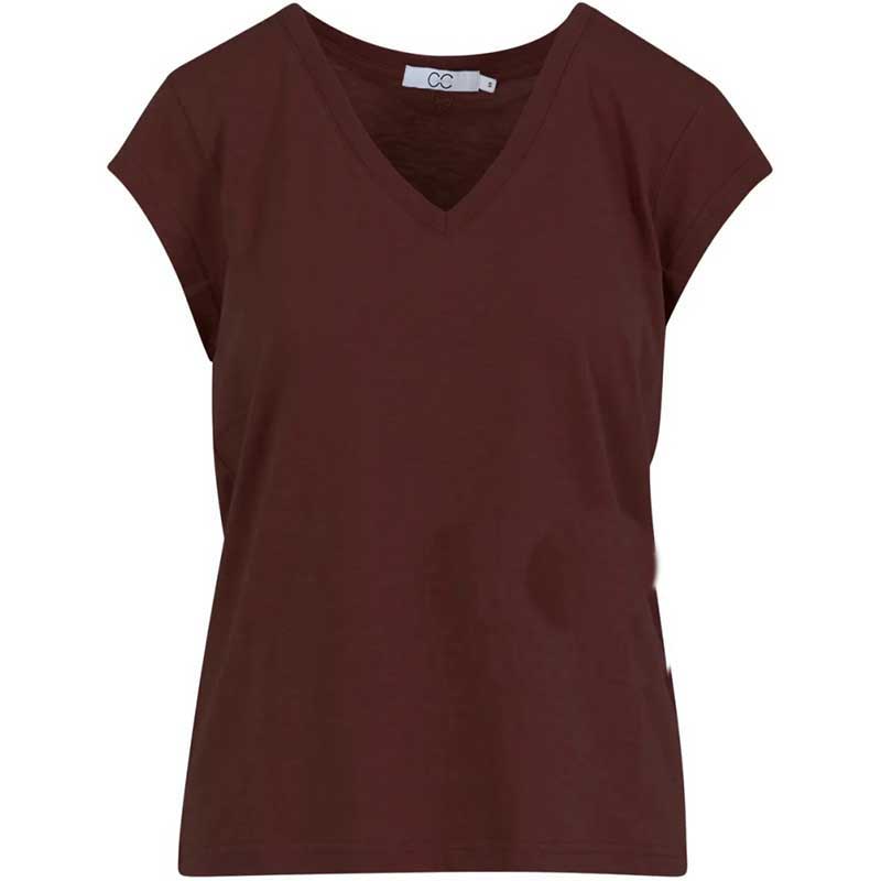 Coster Copenhagen CCH1101 V-Neck T-Shirt Chocolate Nut - J BY J Fashion