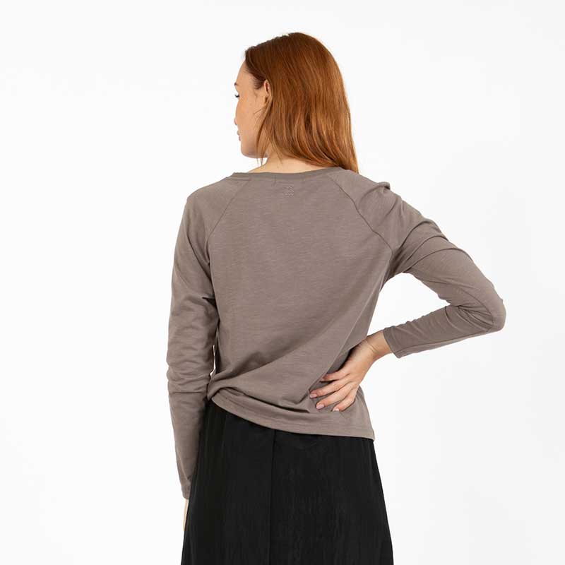 Coster Copenhagen CCH1106 Long Sleeve T-Shirt 383 Dark Mud - J BY J Fashion