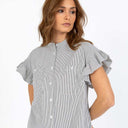 Coster Copenhagen Gwen Shirt Dress Black Stripe