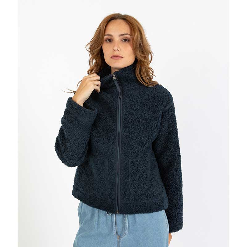 Coster Copenhagen Jamie Fleece Zip Sweater Navy - J BY J Fashion