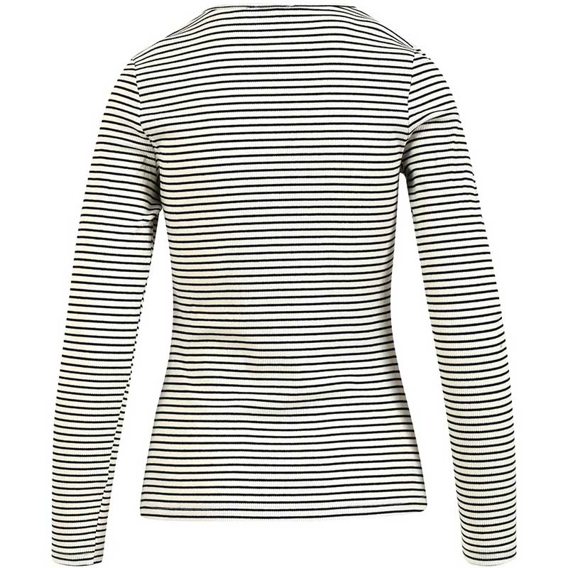 Coster Copenhagen Karoline Rib Tee OffWhite/Black Stripe
