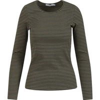 Coster Copenhagen Karoline Rib Tee Olive/Navy Stripe