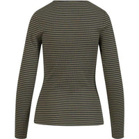 Coster Copenhagen Karoline Rib Tee Olive/Navy Stripe