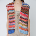 DAWN x DARE Beccala Mohair Handknit Vest Dark Multi