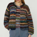 DAWN x DARE Gabi Mohair Handknit Cardigan Dark Multi