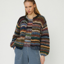 DAWN x DARE Gabi Mohair Handknit Cardigan Dark Multi