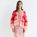 DAWN x DARE EDDA Mohair Handknit Cardigan Super Pink - J BY J Fashion