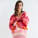 DAWN x DARE EDDA Mohair Handknit Cardigan Super Pink - J BY J Fashion